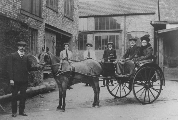 Talboys family members outside the forge in Silver Street